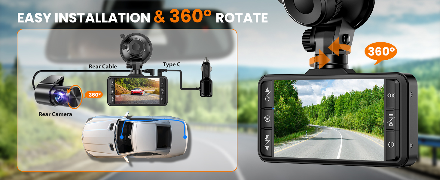 dash cam 360°