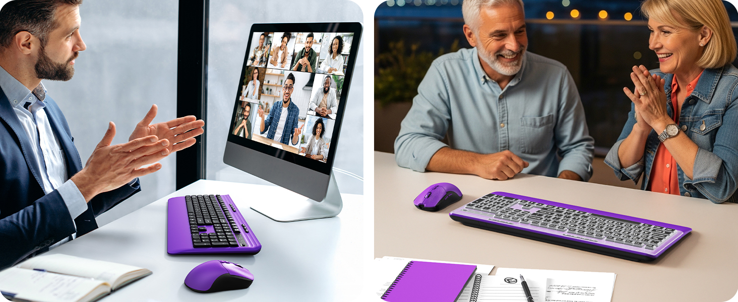 purple keyboard mouse