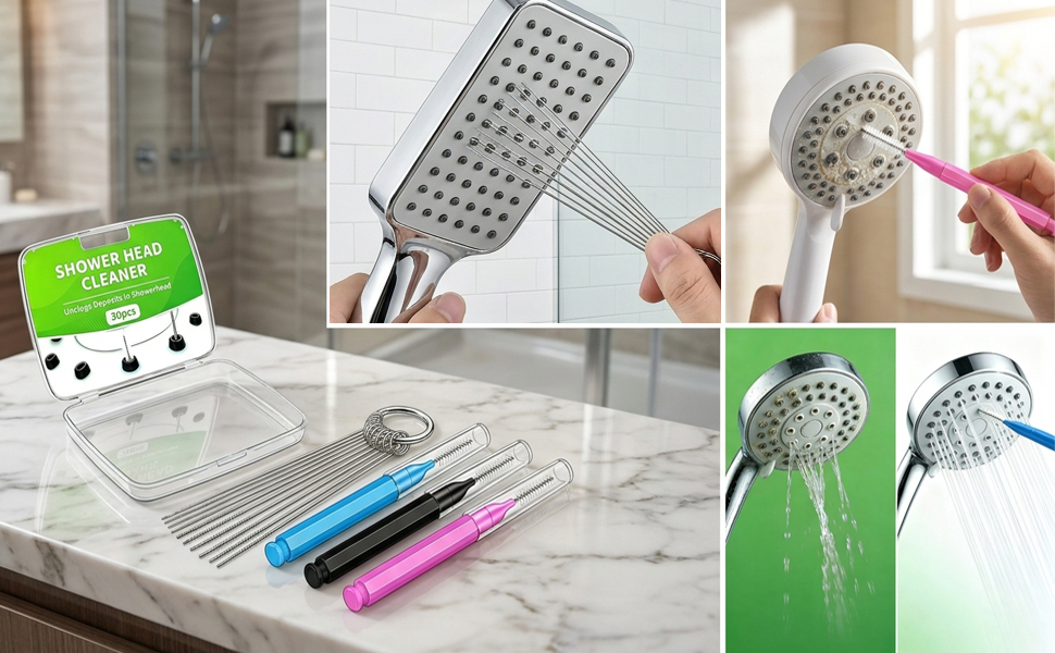 Shower Head Cleaner Tool Set, Multi-Size Shower Head Cleaner Picks for Unclogging Small Nozzles