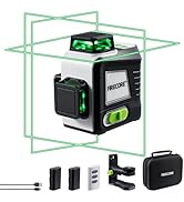 Firecore Laser Level 360 Self Leveling, 3 x 360° Compact Green Line Laser with 3 Brightness Adjus...
