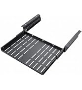 Pxoerzy Under Desk Laptop Mount, Sliding Out Metal Laptop Tray with Ventilated Heat Dissipation, ...