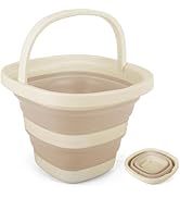 5L Collapsible Bucket with Handle, Mop Bucket for Wash Basin Dog Water Car Washing Window Cleanin...
