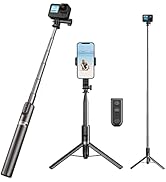 AFAITH 51.2" Extendable Selfie Stick Tripod with Remote Control for GoPro Hero 13/12/11/10/9/8/MA...