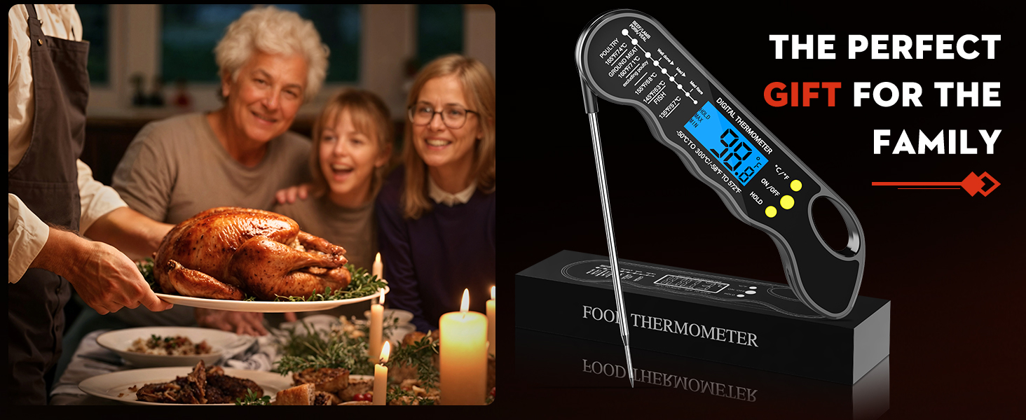 TRAUSI Instant Read Meat Thermometer
