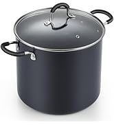 Cook N Home Nonstick Stockpot Soup pot with Lid Professional Hard Anodized 10 Quart, Oven safe - ...