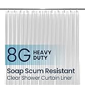 LiBa PEVA 8G Bathroom Shower Curtain Liner, 72" W x 72" H, Clear, 8G Heavy Duty Waterproof Shower...