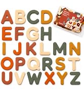 Joswisch Soft Silicone Magnetic Alphabet Letters, 26 PCS Uppercase Letters | Fridge Magnets for T...