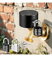 Water Spigot Lock, Outdoor Faucet Lock with Dual Anti-Theft, Stainless Steel Cover &amp; Padlock Kits...