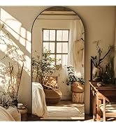 Homsion Full Length Mirror, 76"x34" Oversized Arched Mirror Large Standing Mirrors, Tall Mirrors ...
