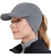 GADIEMKENSD Women's Winter Reflective Fleece Ponytail Hat with Drop Down Ear Warmer