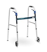 Drive Medical 10226-1 Trigger Release Folding Walker, Brushed Steel