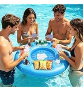 Biggun Floating Pool Game Table - Spacious Inflatable Board Games Table with Waterproof Playing C...