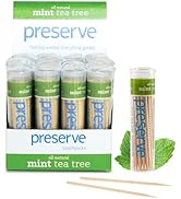 Preserve Toothpicks Refreshing Natural Mint Tea Tree Flavored Toothpicks for Fresh Breath Teeth &amp;...