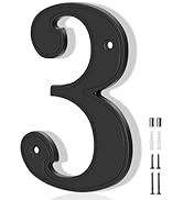 House Numbers 3, Emotionlite House Address Numbers, Black Large Modern House Numbers for Outside,...