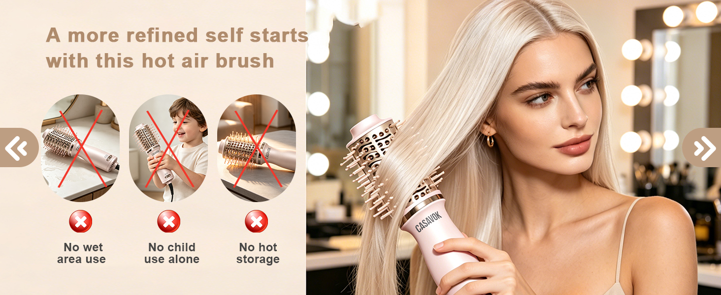 Dual Voltage Hair Dryer Brush for Travel