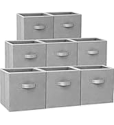 Storage Cubes, 11 Inch Cube Storage Bins (Set of 8), Fabric Collapsible Storage Bins with Dual Ha...