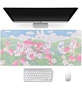 Sanfulin Large Rubber Mouse pad 35.4" x 15.7"x0.12", Long Cute Mouse Keyboard Mat for Office Home...