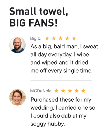 Customer reviews showing DRYKI pocket towel use cases