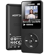 AGPTEK A02 MP3 Player with Bluetooth 5.3, 1.8 inch Screen Portable Music Player with Speaker, FM ...