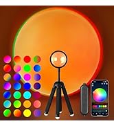Neroupe Sunset Lamp Projector with APP Control Multicolor Changing Led Lights for Room, 360 Degre...