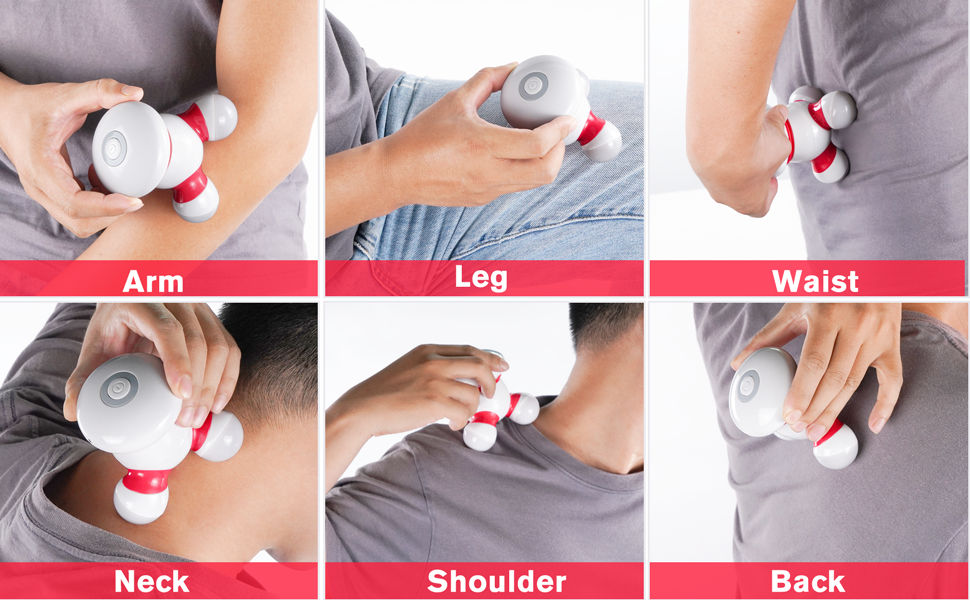Handheld Massager Mini Portable Body Massager Pain Release Battery Operated Easy Hand Grip
