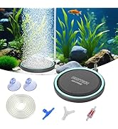 UPETTOOLS Aquarium Air Stone 2.0 Inch Nano Oxygen Diffuser Disc for Ultra-Fine Bubbles, Super Qui...