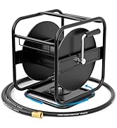 SPECILITE Heavy Duty Metal Garden Hose Reel, 360° Rotation Frame, 75-100 Ft of Hose Storage Capac...