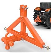 3 Point 2" Trailer Hitch Receiver and Trailer Ball Hitch with Hook Heavy Duty Tractor Drawbar 3 P...