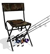 LEADALLWAY Folding Fishing Chair with Rod Holder,Camouflage