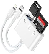 SD Card Reader for iPhone/iPad/Mac, USB C and Lightning Dual Port Memory Card Adapter, 3-in-1 Cam...