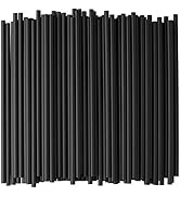 [500-Pack] Plastic Straws - 7.75 Inches Long, Drinking Straws, Standard Size, Bulk Pack, Black