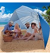 LOTTAFUN Beach Shelter Umbrella Premiere UPF 50+ Umbrella Shelter for Sun and Rain Protection for...