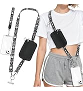 Uiwkow Clip and Go Strap for Phone with Wallet Crossbody, Detachable Zippered RFID Wristlet Walle...