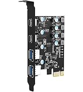 Sinefine 4 Ports PCI-E to USB 3.0 Expansion Card (2 USB Type-A and 2 USB Type-C Ports), Internal ...