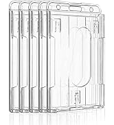 Pawfly Vertical 2-Card Badge Holder with Thumb Slot Hard Transparent PC Case Protector for Office...