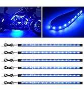 Car Led Light Strip,Blue Interior Lights for Trucks 30CM 15 SMD IP67 Waterproof Car Underglow Lig...