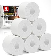 Professional 6 Pack White Athletic Sports Tape - 1.5 Inch × 30 Feet Per Roll | Total 180 Feet, Ve...
