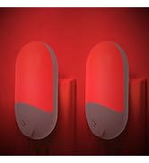 670nm Red Light Night Light for Sleep Therapy[2 Pack] - Auto On/Off LED Night Light Plug into Wal...