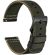 WOCCI Nylon Watch Bands, Contrast Woven Design, Quick Release, Stainless Steel Buckle, Band Width...