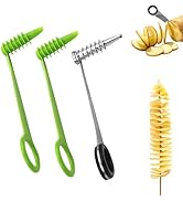 3PCS Spiral Cutter,Piranha Spiral Cutter,Potato Cutters Peelers,Stainless Steel&amp;Plastic Flower Cu...