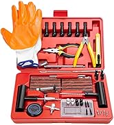 AUTOWN Flat Tire Repair Kits, 74 Pcs Universal Tire Plug Kit Heavy Duty Flat Tire Puncture Repair...