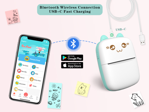 Bluetooth Wireless Connection USB-C Fast Charging