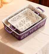 Domini Casserole Dishes for Oven, Ceramic Baking Dishes for Oven Set of 2, Lasagna Pan Deep, Baki...