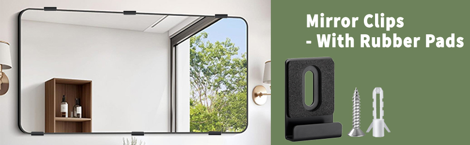 Mirror Clips - With Rubber Pads
