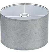 PATIKIL Drum Lamp Shades, 12"x12"x8" Linen Lamp Shade Easy Assembly Lampshade for Table Lamps Flo...