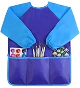 Kopokita Kids Toddlers Art Smock, Kids Painting Apron Waterproof Children Kids Artist Smock with ...