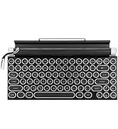 ASHATA Retro USB Typewriter Mechanical Keyboard,Typewriter Gaming Keyboard with RGB Backlight,83 ...