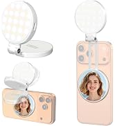 Newmowa Magnetic Selfie Light, Extendable Phone Ring Light with Mirror | Portable Rechargeable LE...