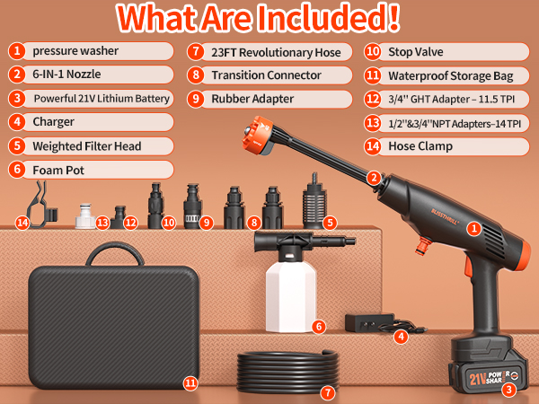 portable cordless pressure washer battery powered power washer