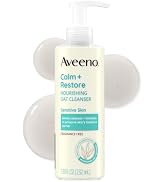 Aveeno Calm + Restore Nourishing Oat Face Cleanser, Daily Hydrating Facial Cleanser for Sensitive...